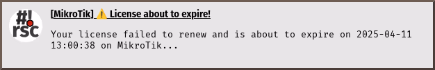 check-perpetual-license notification